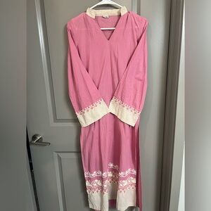 Pink Embroidered Pakistani Kurta Sheep Brand